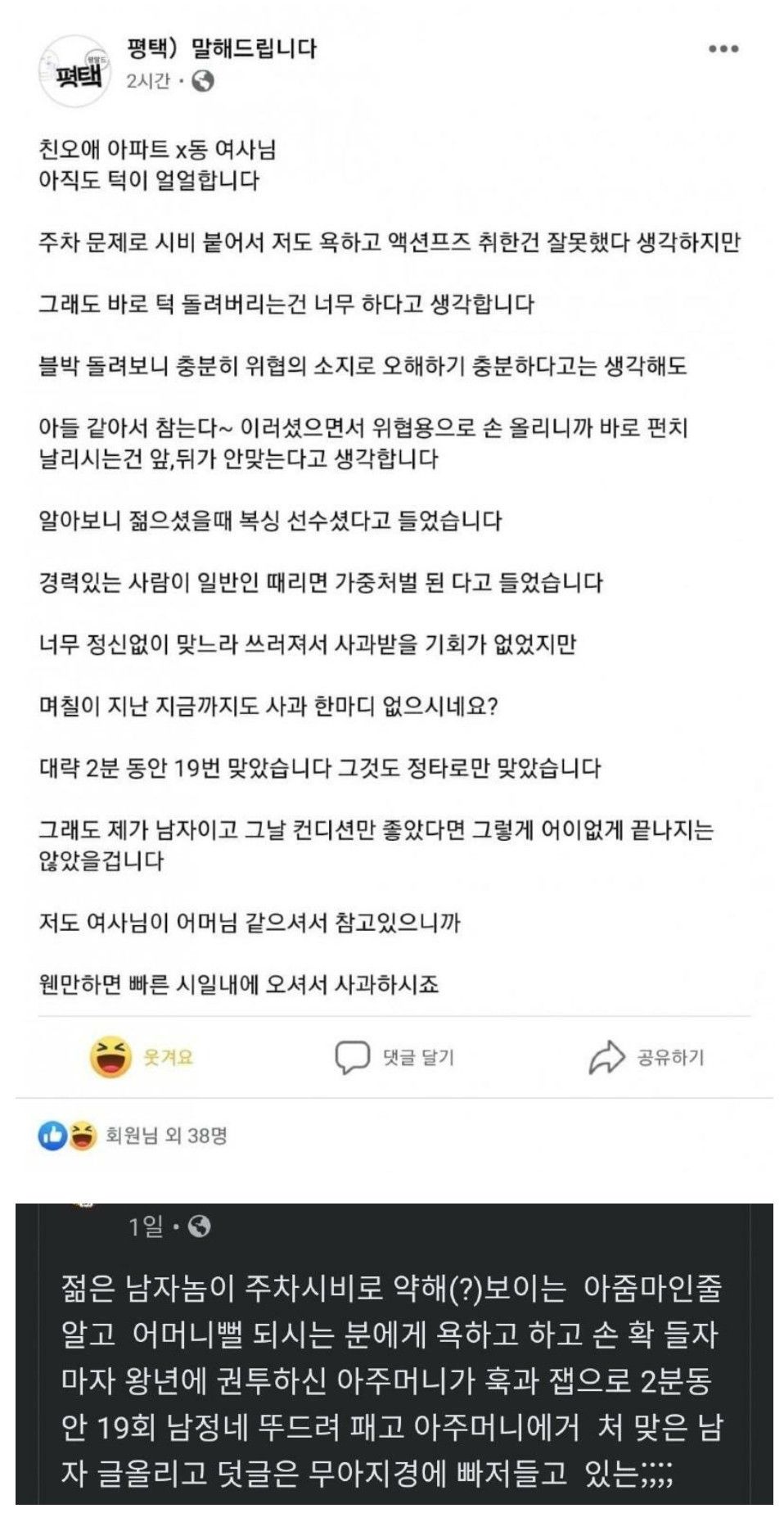 썸네일-주차시비로 아줌마에게 맞기만 한 남자-이미지