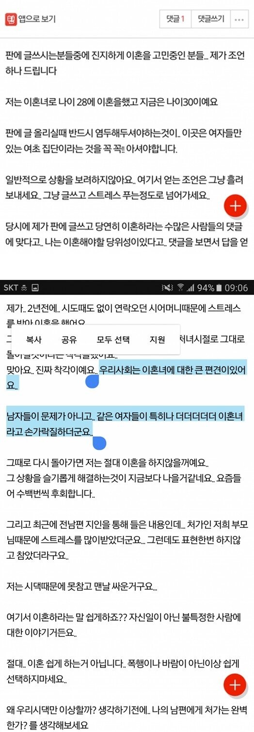 썸네일-판 댓글 믿고 이혼한 판녀의 조언-이미지