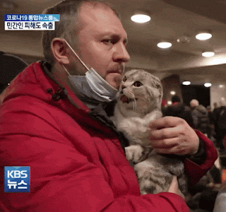 썸네일-지하철로 대피한 우크라이나 시민과 고양이-이미지