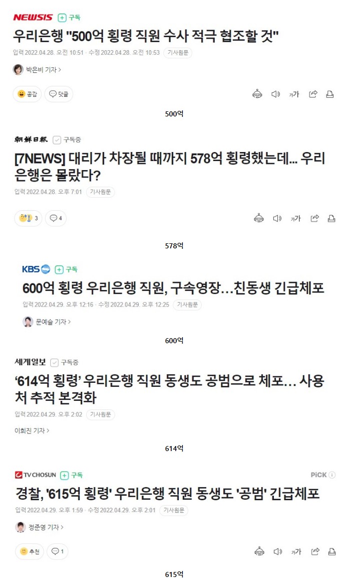 썸네일-횡령액이 계속 늘고 있는 우리은행 횡령범-이미지