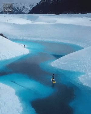 썸네일-빙하호수에서 타는 패들보드(paddleboard).gif-이미지